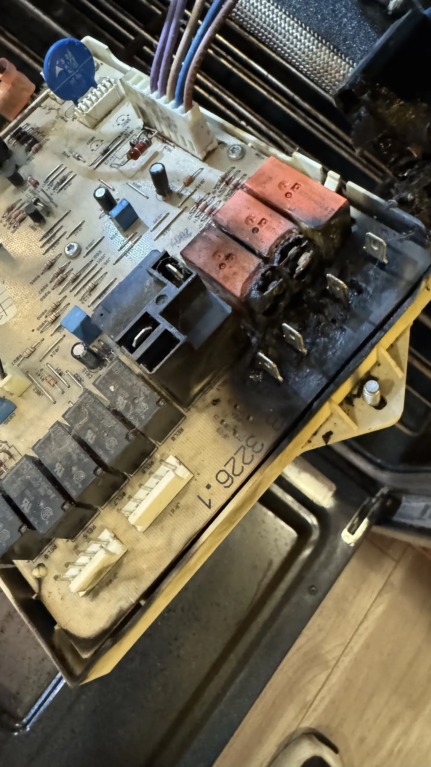 An appliance control board on the bench