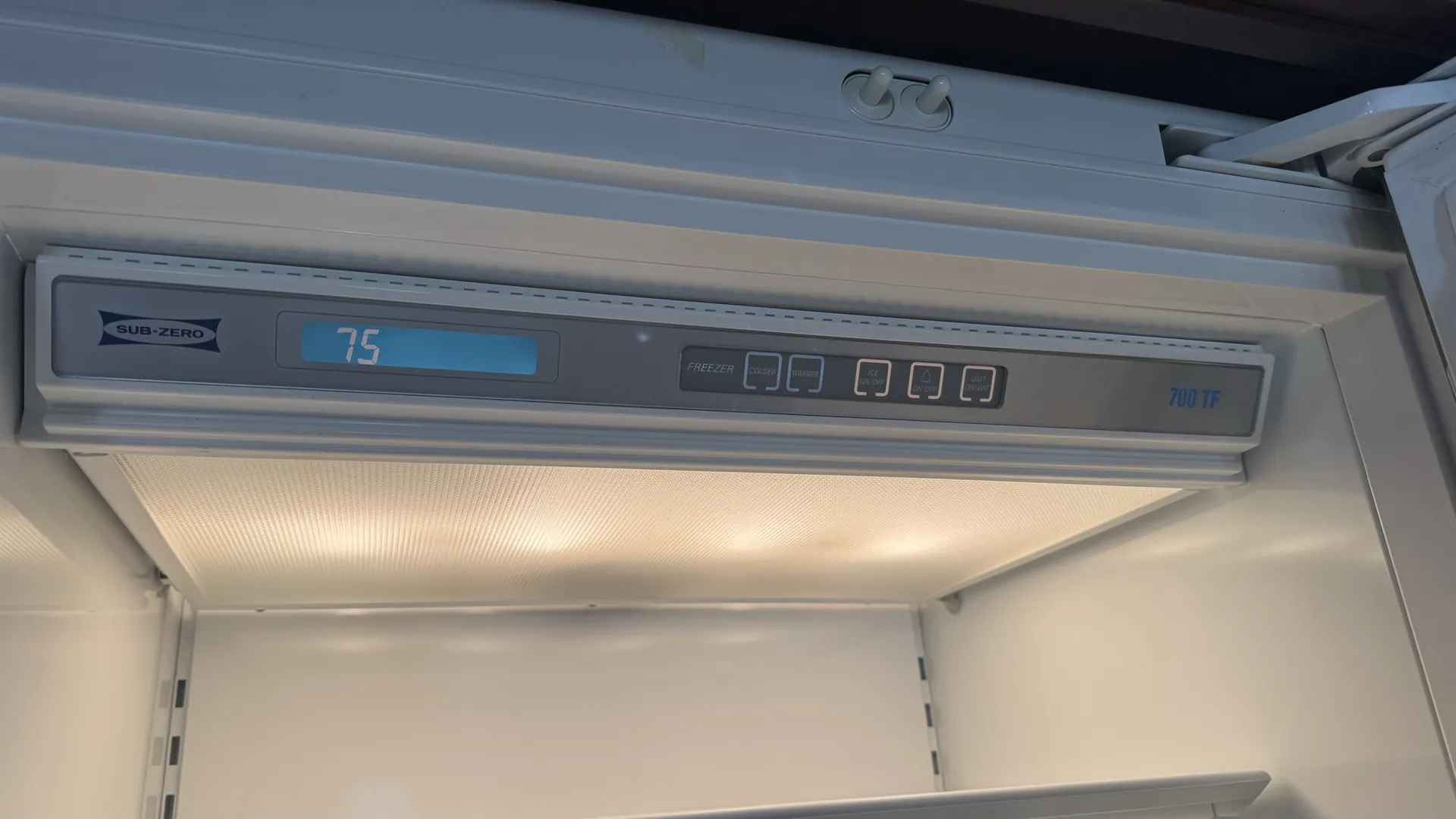 A range hood control panel after service